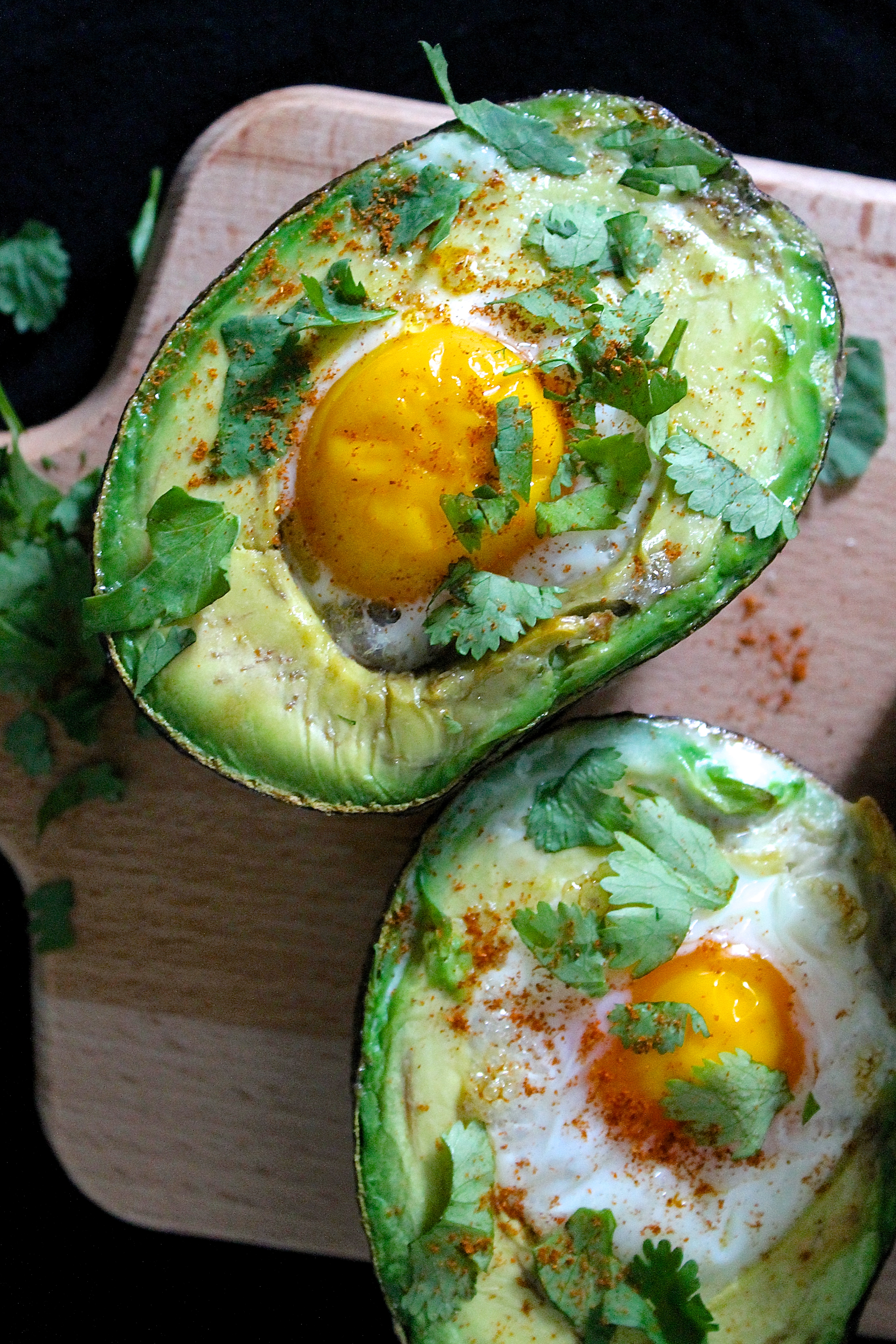 Baked Eggs in Avocado with Spiced Turmeric Quinoa