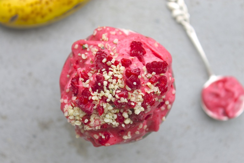 Banana Raspberry Banana Ice Cream