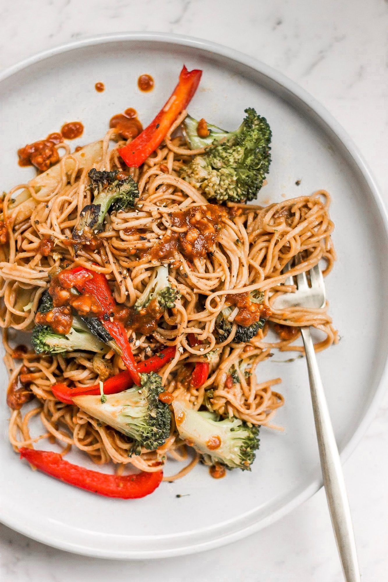 Bell Pepper & Broccoli Soba Noodle Salad