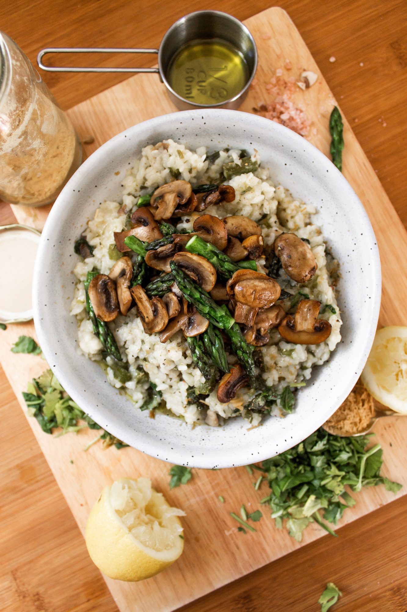 Dairy-Free Mushroom & Asparagus Risotto